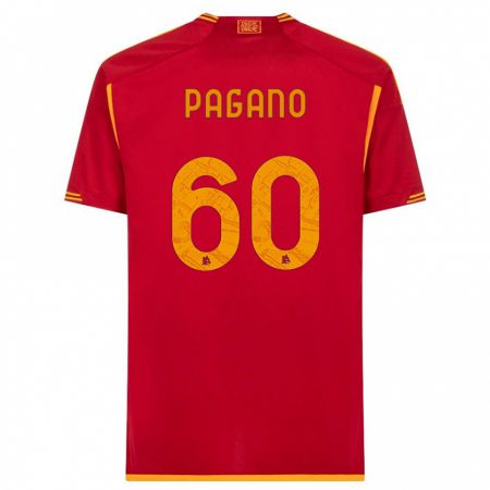 Kandiny Gyermek Riccardo Pagano #60 Piros Hazai Jersey 2023/24 Mez Póló Ing