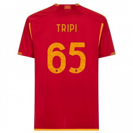 Kandiny Gyermek Filippo Tripi #65 Piros Hazai Jersey 2023/24 Mez Póló Ing