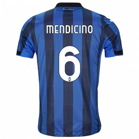 Kandiny Gyermek Leonardo Mendicino #6 Fekete Kék Hazai Jersey 2023/24 Mez Póló Ing