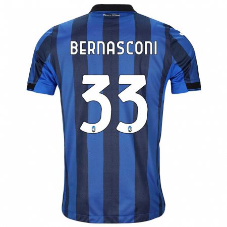 Kandiny Gyermek Lorenzo Bernasconi #33 Fekete Kék Hazai Jersey 2023/24 Mez Póló Ing