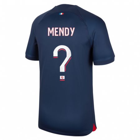 Kandiny Gyermek Tony Mendy #0 Kék Piros Hazai Jersey 2023/24 Mez Póló Ing