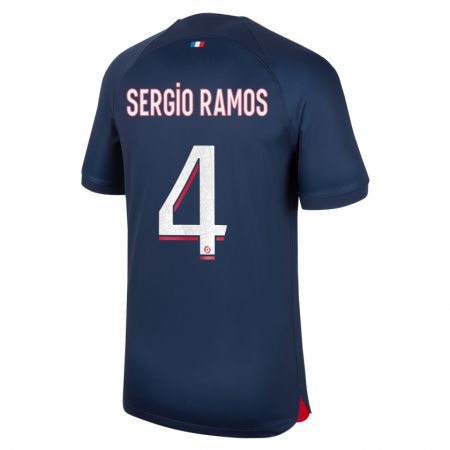 Kandiny Gyermek Sergio Ramos #4 Kék Piros Hazai Jersey 2023/24 Mez Póló Ing