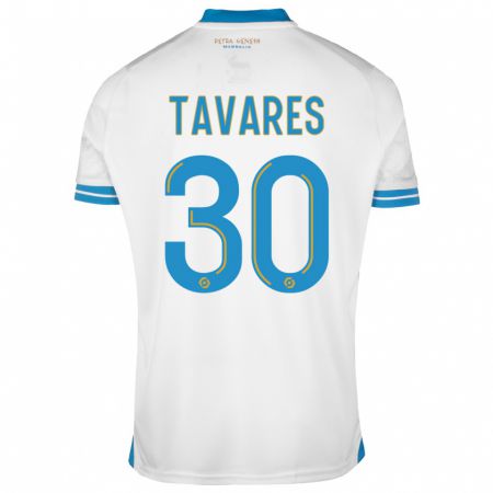 Kandiny Gyermek Nuno Tavares #30 Fehér Hazai Jersey 2023/24 Mez Póló Ing
