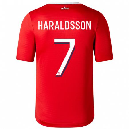 Kandiny Gyermek Hákon Arnar Haraldsson #7 Piros Hazai Jersey 2023/24 Mez Póló Ing