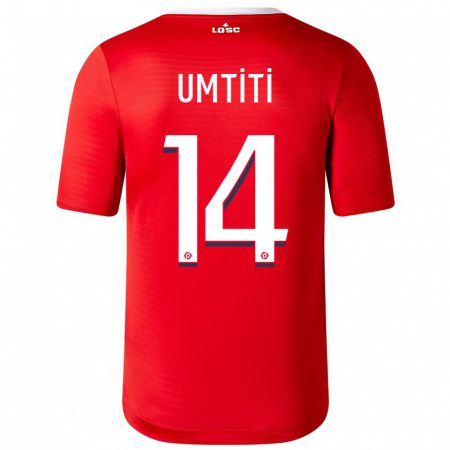 Kandiny Gyermek Samuel Umtiti #14 Piros Hazai Jersey 2023/24 Mez Póló Ing