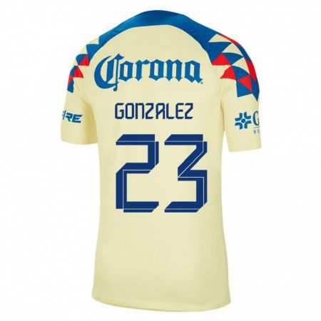 Kandiny Gyermek Itzel Gonzalez #23 Sárga Hazai Jersey 2023/24 Mez Póló Ing