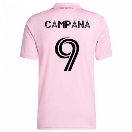 Kandiny Gyermek Leonardo Campana #9 Rózsaszín Hazai Jersey 2023/24 Mez Póló Ing
