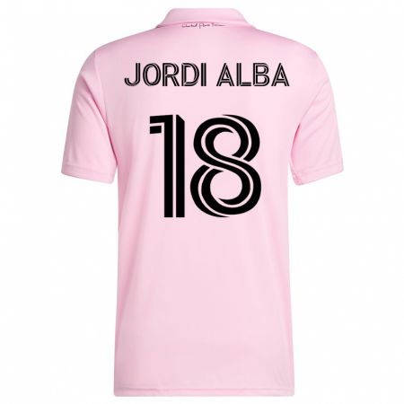 Kandiny Gyermek Jordi Alba #18 Rózsaszín Hazai Jersey 2023/24 Mez Póló Ing