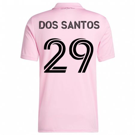 Kandiny Gyermek Cj Dos Santos #29 Rózsaszín Hazai Jersey 2023/24 Mez Póló Ing