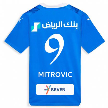 Kandiny Gyermek Aleksandar Mitrovic #9 Kék Hazai Jersey 2023/24 Mez Póló Ing