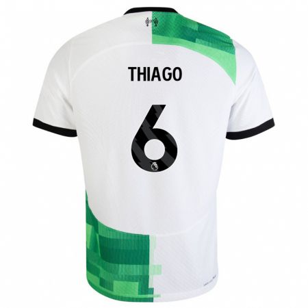 Kandiny Gyermek Thiago #6 Fehér Zöld Idegenbeli Jersey 2023/24 Mez Póló Ing
