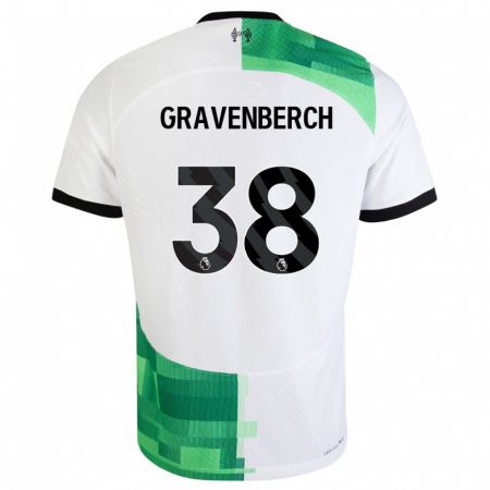 Kandiny Gyermek Ryan Gravenberch #38 Fehér Zöld Idegenbeli Jersey 2023/24 Mez Póló Ing