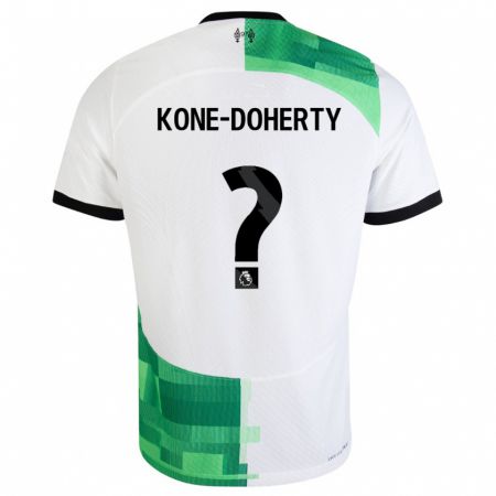 Kandiny Gyermek Trent Kone-Doherty #0 Fehér Zöld Idegenbeli Jersey 2023/24 Mez Póló Ing