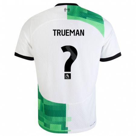 Kandiny Gyermek Ben Trueman #0 Fehér Zöld Idegenbeli Jersey 2023/24 Mez Póló Ing
