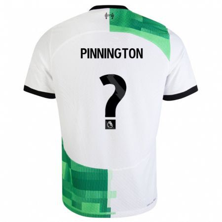 Kandiny Gyermek Carter Pinnington #0 Fehér Zöld Idegenbeli Jersey 2023/24 Mez Póló Ing