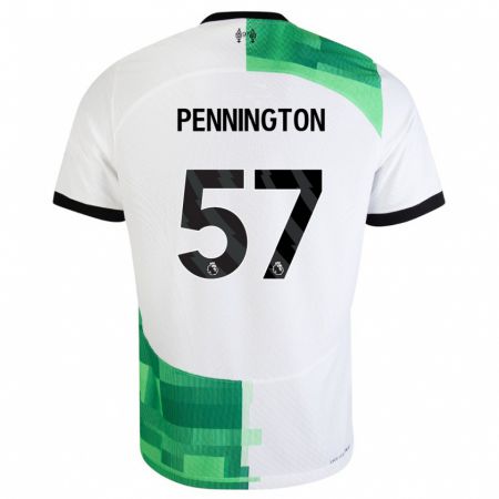 Kandiny Gyermek Cody Pennington #57 Fehér Zöld Idegenbeli Jersey 2023/24 Mez Póló Ing