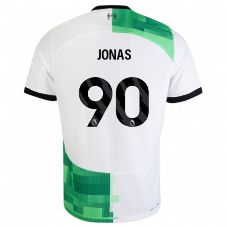 Kandiny Gyermek Lee Jonas #90 Fehér Zöld Idegenbeli Jersey 2023/24 Mez Póló Ing