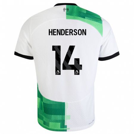 Kandiny Gyermek Henderson #14 Fehér Zöld Idegenbeli Jersey 2023/24 Mez Póló Ing