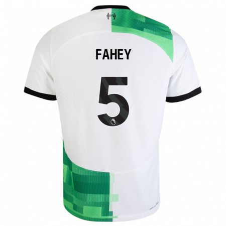Kandiny Gyermek Niamh Fahey #5 Fehér Zöld Idegenbeli Jersey 2023/24 Mez Póló Ing