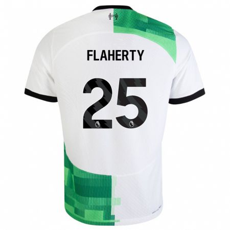 Kandiny Gyermek Gilly Flaherty #25 Fehér Zöld Idegenbeli Jersey 2023/24 Mez Póló Ing