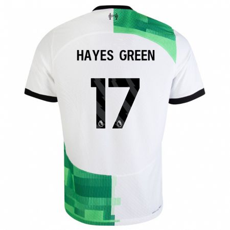 Kandiny Gyermek Charlie Hayes-Green #17 Fehér Zöld Idegenbeli Jersey 2023/24 Mez Póló Ing
