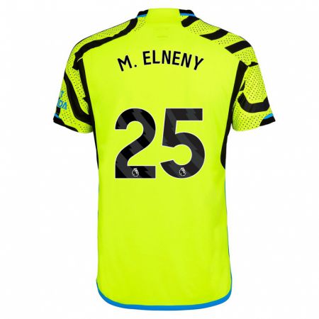 Kandiny Gyermek Mohamed Elneny #25 Sárga Idegenbeli Jersey 2023/24 Mez Póló Ing