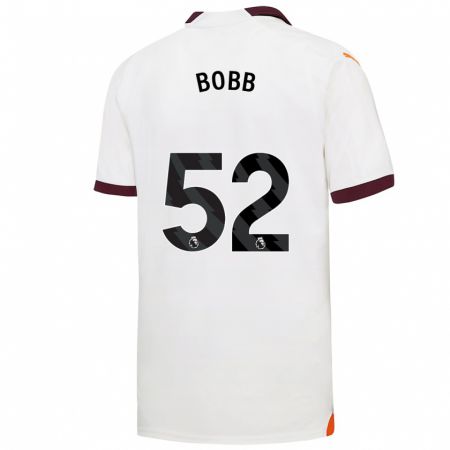 Kandiny Gyermek Oscar Bobb #52 Fehér Idegenbeli Jersey 2023/24 Mez Póló Ing