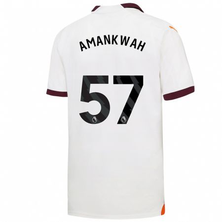 Kandiny Gyermek Yeboah Amankwah #57 Fehér Idegenbeli Jersey 2023/24 Mez Póló Ing