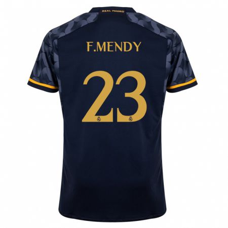 Kandiny Gyermek Ferland Mendy #23 Sötétkék Idegenbeli Jersey 2023/24 Mez Póló Ing