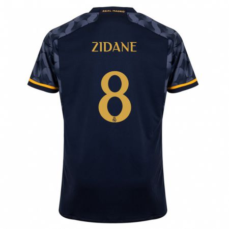 Kandiny Gyermek Théo Zidane #8 Sötétkék Idegenbeli Jersey 2023/24 Mez Póló Ing