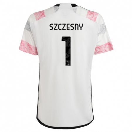 Kandiny Gyermek Wojciech Szczesny #1 Fehér Rózsaszín Idegenbeli Jersey 2023/24 Mez Póló Ing