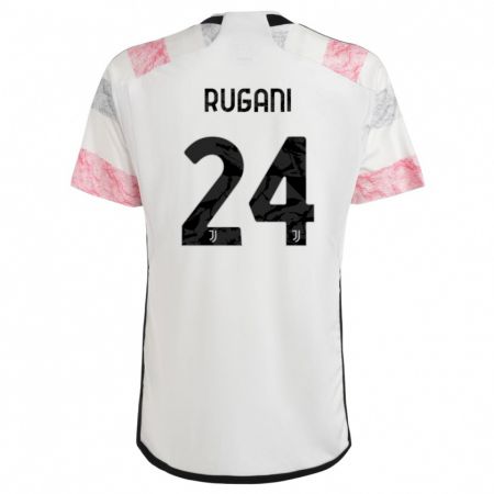 Kandiny Gyermek Daniele Rugani #24 Fehér Rózsaszín Idegenbeli Jersey 2023/24 Mez Póló Ing
