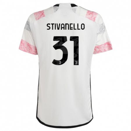 Kandiny Gyermek Riccardo Stivanello #31 Fehér Rózsaszín Idegenbeli Jersey 2023/24 Mez Póló Ing