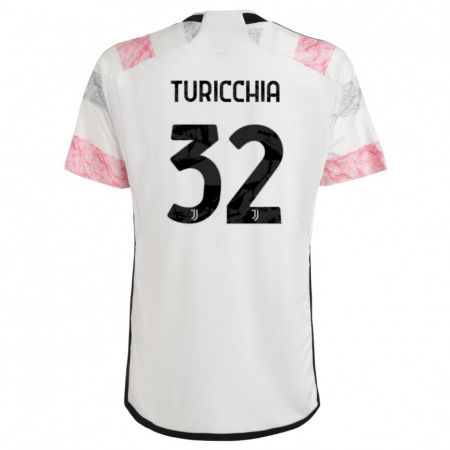 Kandiny Gyermek Riccardo Turicchia #32 Fehér Rózsaszín Idegenbeli Jersey 2023/24 Mez Póló Ing