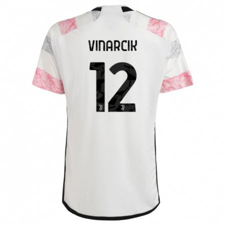 Kandiny Gyermek Jakub Vinarcik #12 Fehér Rózsaszín Idegenbeli Jersey 2023/24 Mez Póló Ing