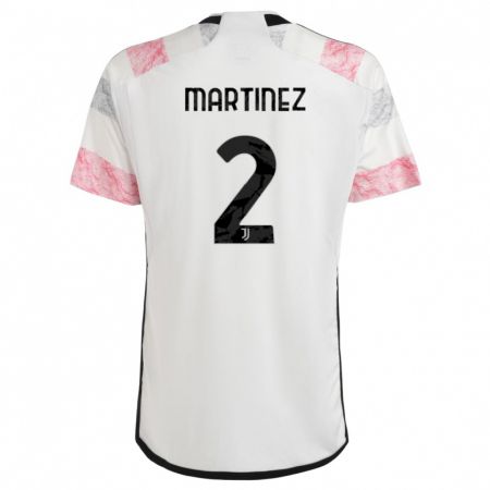 Kandiny Gyermek Bruno Martinez #2 Fehér Rózsaszín Idegenbeli Jersey 2023/24 Mez Póló Ing