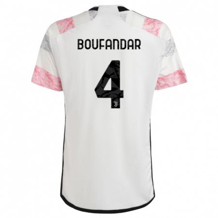 Kandiny Gyermek Adam Boufandar #4 Fehér Rózsaszín Idegenbeli Jersey 2023/24 Mez Póló Ing