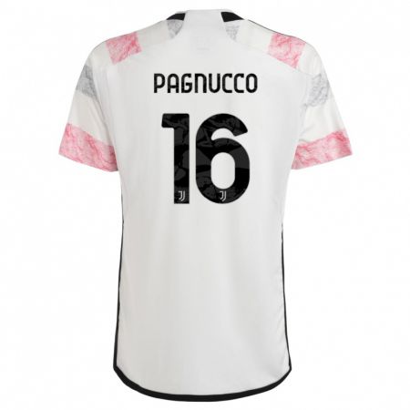 Kandiny Gyermek Filippo Pagnucco #16 Fehér Rózsaszín Idegenbeli Jersey 2023/24 Mez Póló Ing