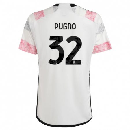 Kandiny Gyermek Diego Pugno #32 Fehér Rózsaszín Idegenbeli Jersey 2023/24 Mez Póló Ing