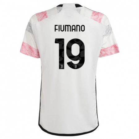 Kandiny Gyermek Filippo Fiumano #19 Fehér Rózsaszín Idegenbeli Jersey 2023/24 Mez Póló Ing