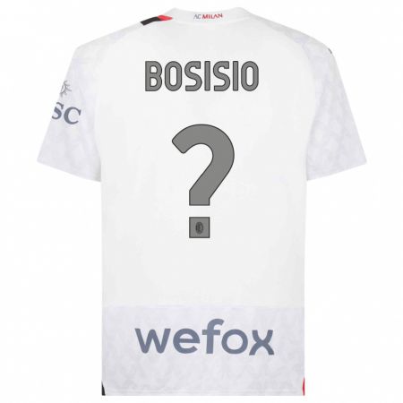 Kandiny Gyermek Josue Bosisio #0 Fehér Idegenbeli Jersey 2023/24 Mez Póló Ing