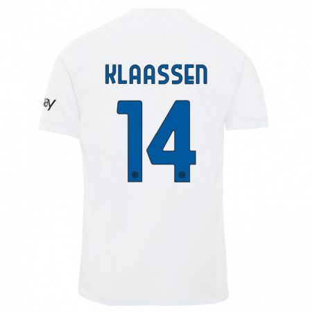 Kandiny Gyermek Davy Klaassen #14 Fehér Idegenbeli Jersey 2023/24 Mez Póló Ing