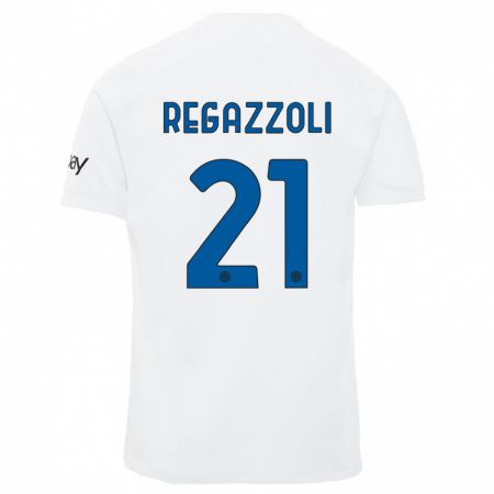 Kandiny Gyermek Alice Regazzoli #21 Fehér Idegenbeli Jersey 2023/24 Mez Póló Ing