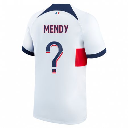 Kandiny Gyermek Tony Mendy #0 Fehér Idegenbeli Jersey 2023/24 Mez Póló Ing