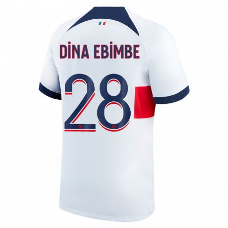 Kandiny Gyermek Eric Junior Dina Ebimbe #28 Fehér Idegenbeli Jersey 2023/24 Mez Póló Ing
