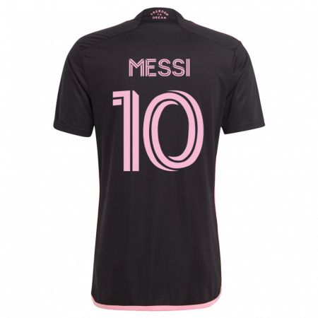 Kandiny Gyermek Lionel Messi #10 Fekete Idegenbeli Jersey 2023/24 Mez Póló Ing