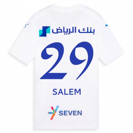 Kandiny Gyermek Salem Al-Dawsari #29 Fehér Idegenbeli Jersey 2023/24 Mez Póló Ing