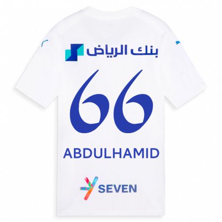 Kandiny Gyermek Saud Abdulhamid #66 Fehér Idegenbeli Jersey 2023/24 Mez Póló Ing