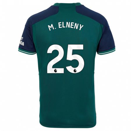 Kandiny Gyermek Mohamed Elneny #25 Zöld Harmadik Számú Jersey 2023/24 Mez Póló Ing