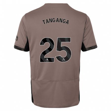 Kandiny Gyermek Japhet Tanganga #25 Sötét Bézs Harmadik Számú Jersey 2023/24 Mez Póló Ing